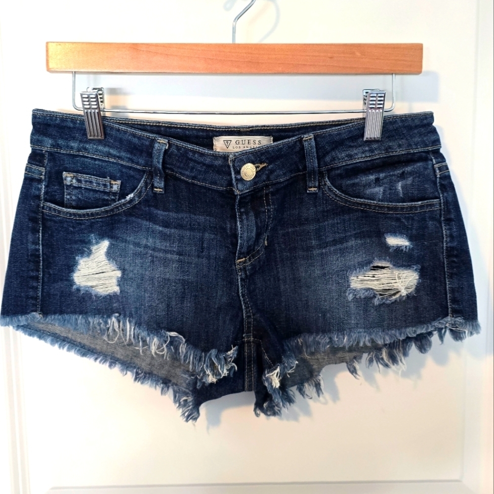 EUC Guess Distressed Jean Short Shorts